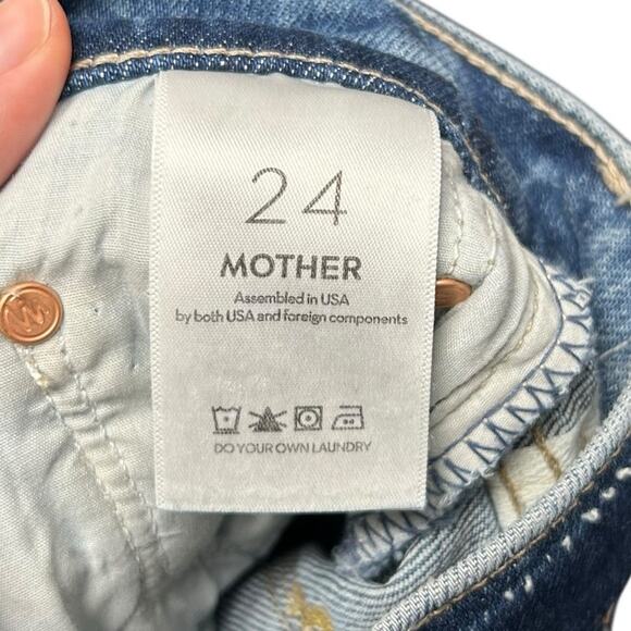 NWT Mother Superior Metal Magic Insider Flood Studded Denim Jeans Womens 24 / 2 - Picture 8 of 10